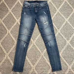KANCAN Vintage Style Distressed / Ripped Skinny Blue Jeans - Size 27